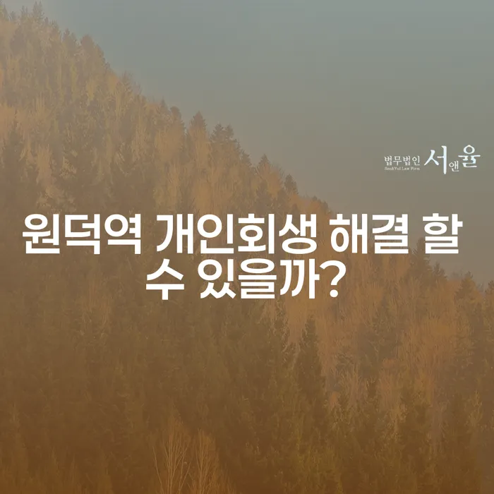 원덕역 개인회생 해결 할 수 있을까?