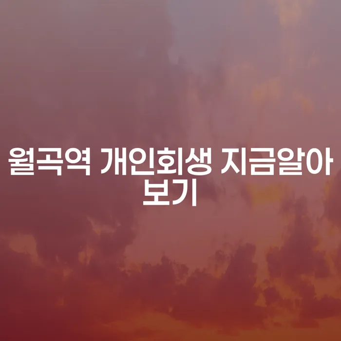 월곡역 개인회생 지금알아보기