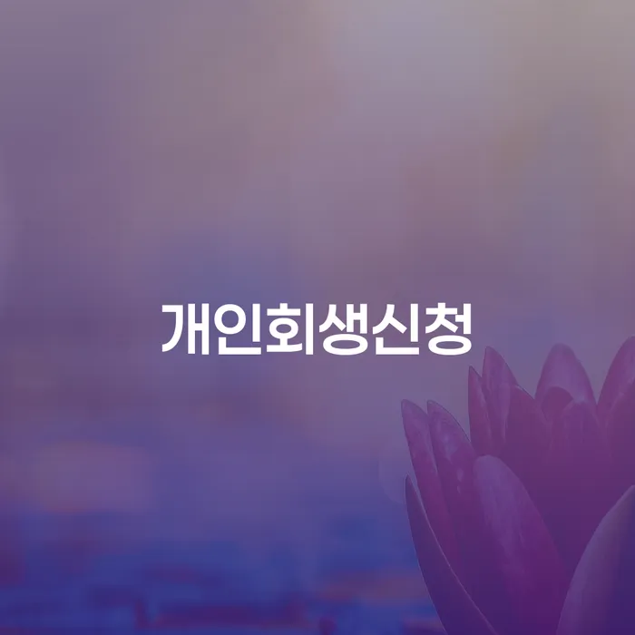 면목3.8동 개인회생 신청과 절차